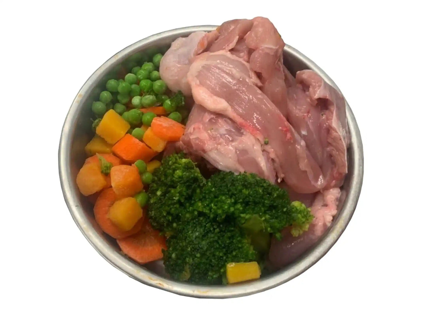 Chicken and Veg Frozen Dog Food 40 x 500g Chubs 20kg Box - Little Paws Raw Foods