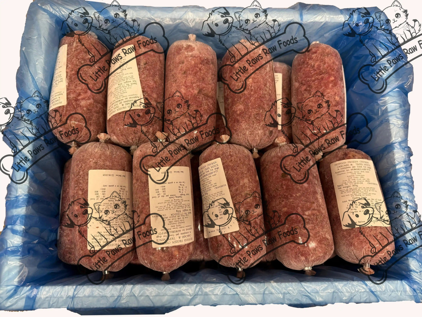 Frozen Chicken and Tripe Dog Food 14kg or 20kg Box - Little Paws Raw Foods