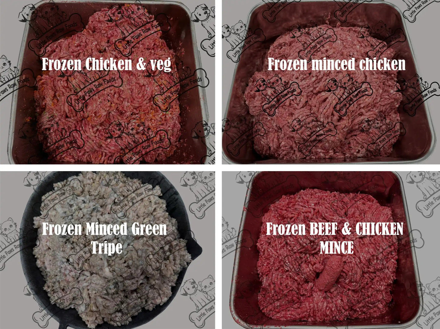 Frozen Variety Box Dog Food 500g Chubs 12kg Box - Little Paws Raw Foods