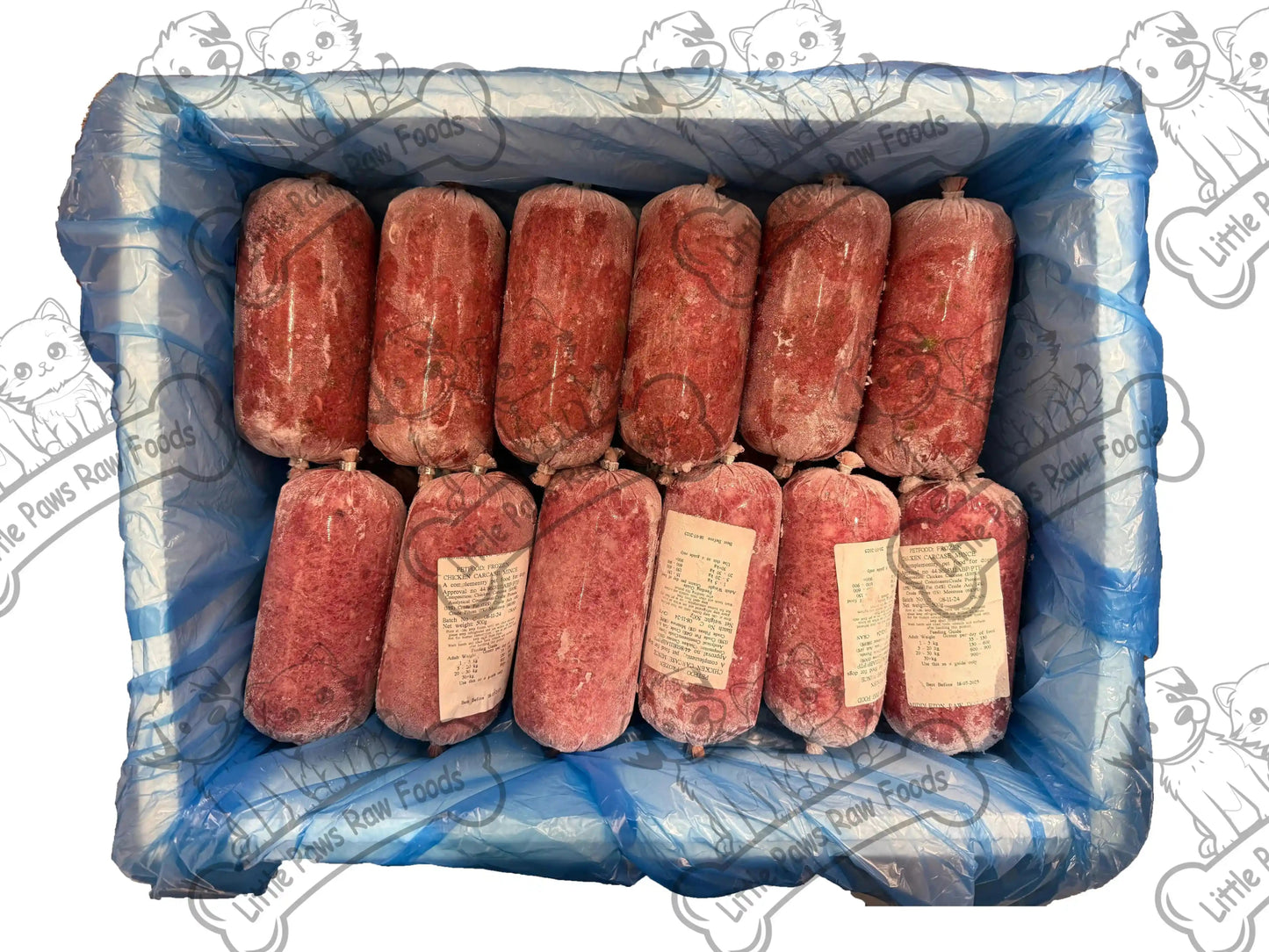 Frozen Variety Box Dog Food 500g Chubs 12kg Box - Little Paws Raw Foods
