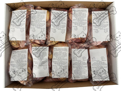 Dog Food Frozen chicken wings 20 x 500g bags 10kg Box - Little Paws Raw Foods