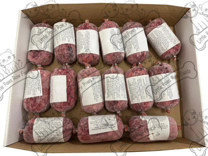 Frozen Duck Mince Cat Food 250g Chubs in 4kg or 12kg Box - Little Paws Raw Foods
