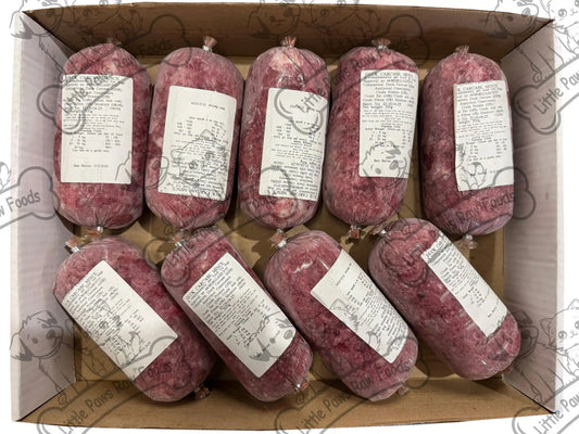 Frozen Duck Mince Dog Food 40 x 500g Chubs 20kg Box - Little Paws Raw Foods
