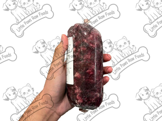 Frozen Beef Hearts for Dogs 20 x 500g Chubs 10kg Box - Little Paws Raw Foods